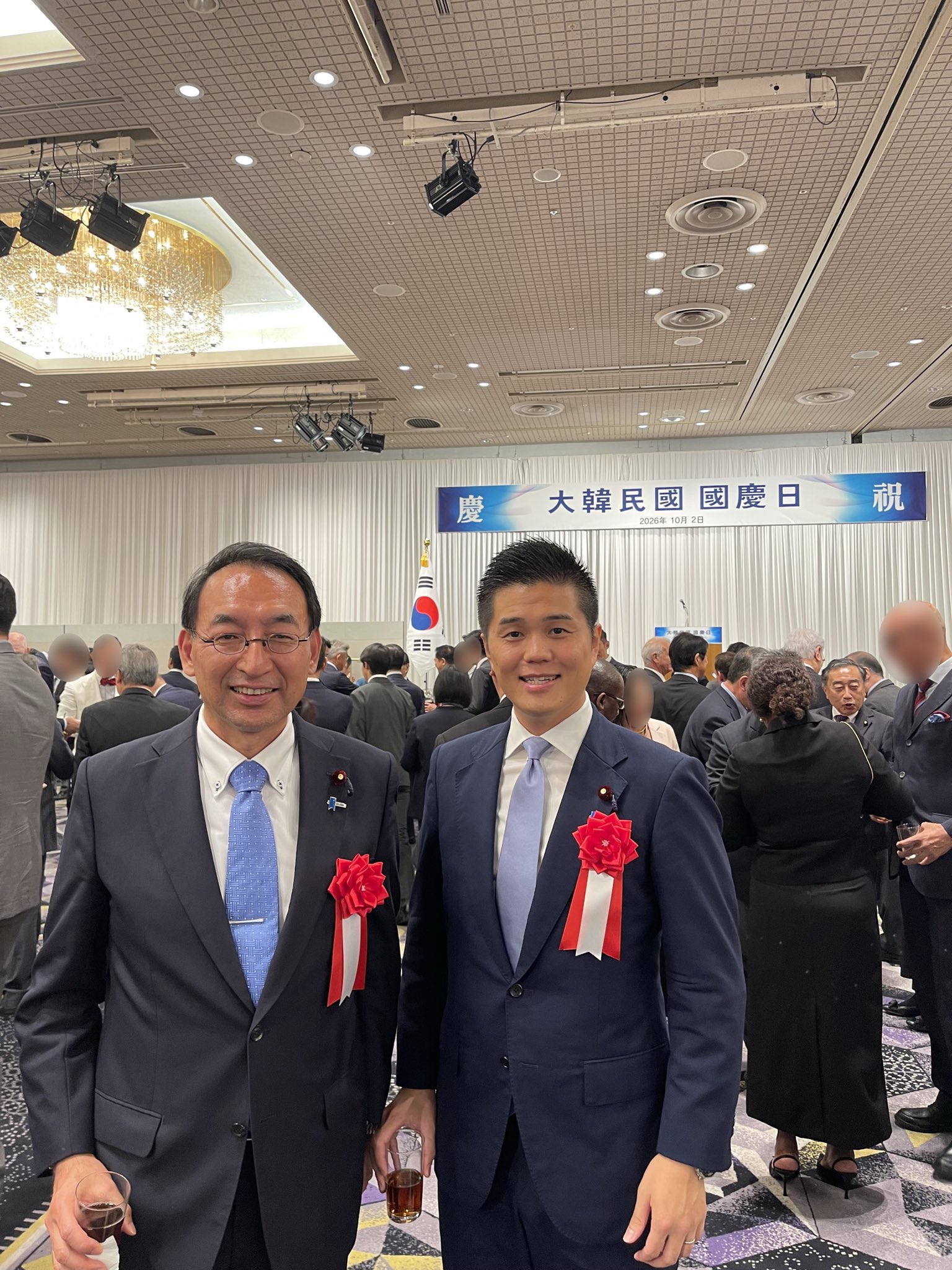 大韓民国大使館主催の「国慶日」及び「国軍の日」記念レセプションにお招きいただきました