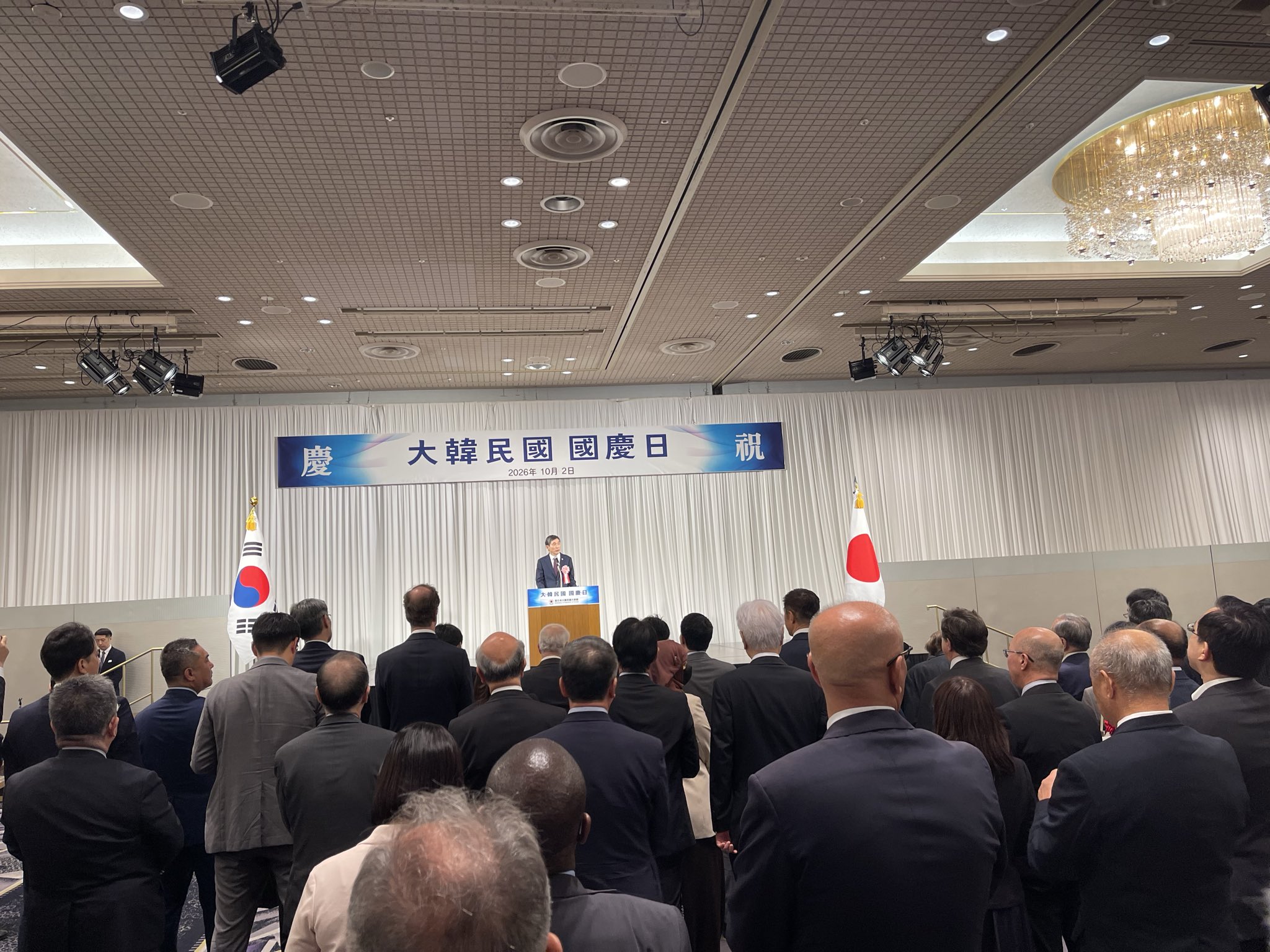 大韓民国大使館主催の「国慶日」及び「国軍の日」記念レセプションにお招きいただきました